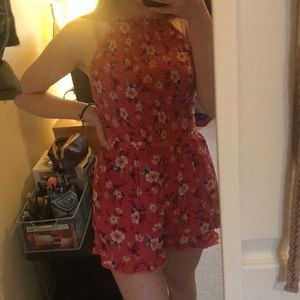 Floral High Neck Romper